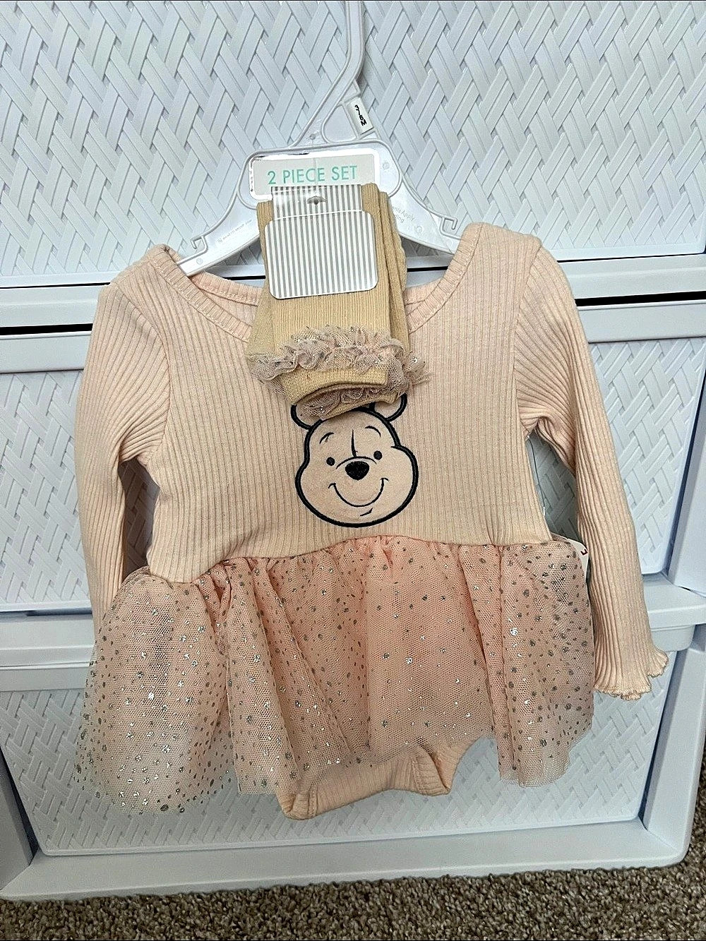 Disney Baby Pink Tulle Dress Set Size 3/6M NWT
